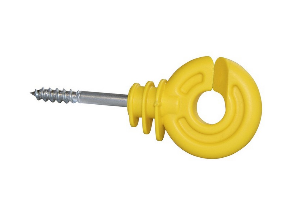 ISOLATORE AD ANELLO GIALLO CON VITE PER LEGNO pz. 25