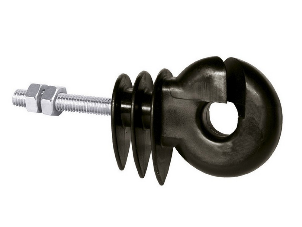 ISOLATORE AD ANELLO NERO CON VITE PER FERRO pz. 25