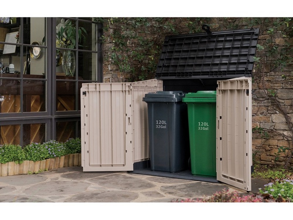 Keter BAULE PORTA ATTREZZI DA GIARDINO 'STORE IN OUT MIDI' cm. 132x71,5x113,5 h col. Beige