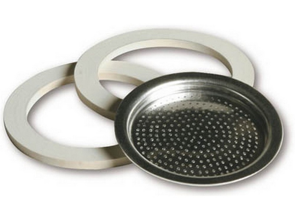 KIT 2 GUARNIZIONI + 1 FILTRO PER CAFFETTIERA  2 tazze
