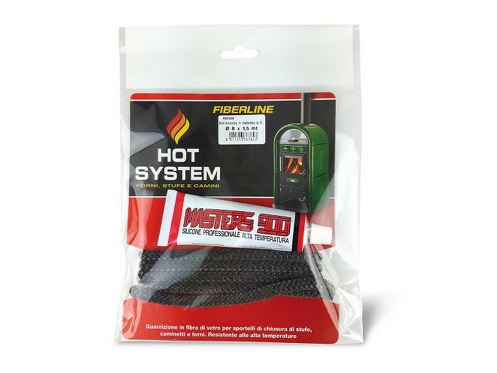 KIT GUARNIZIONE TONDA PER STUFA+SILICONE Ø MM. 6X1,5 MT.