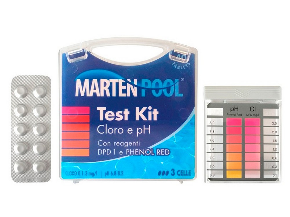 KIT TEST CLORO E PH con reagenti in pastiglie