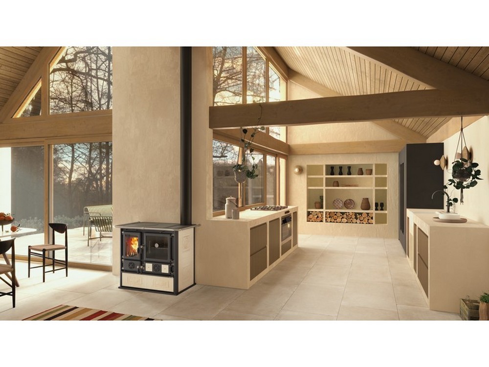 La Nordica CUCINA A LEGNA ROSA 5.0 VST CERAMICA Col. Liberty Panna