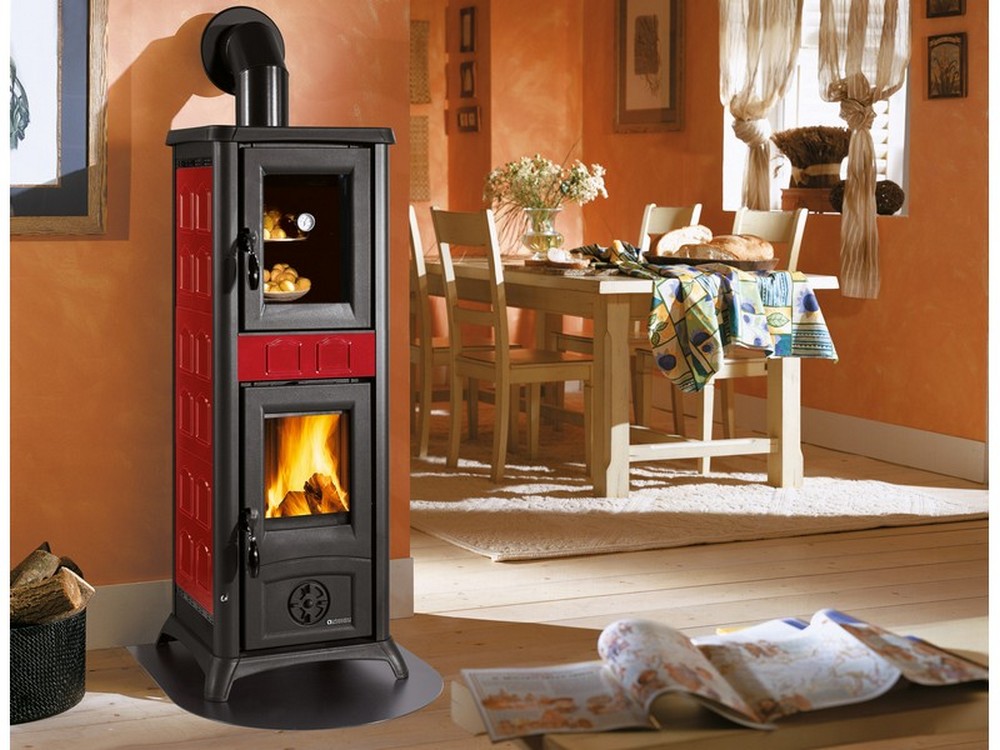 La Nordica STUFA A LEGNA GEMMA FORNO Col. Elegance Bordeaux