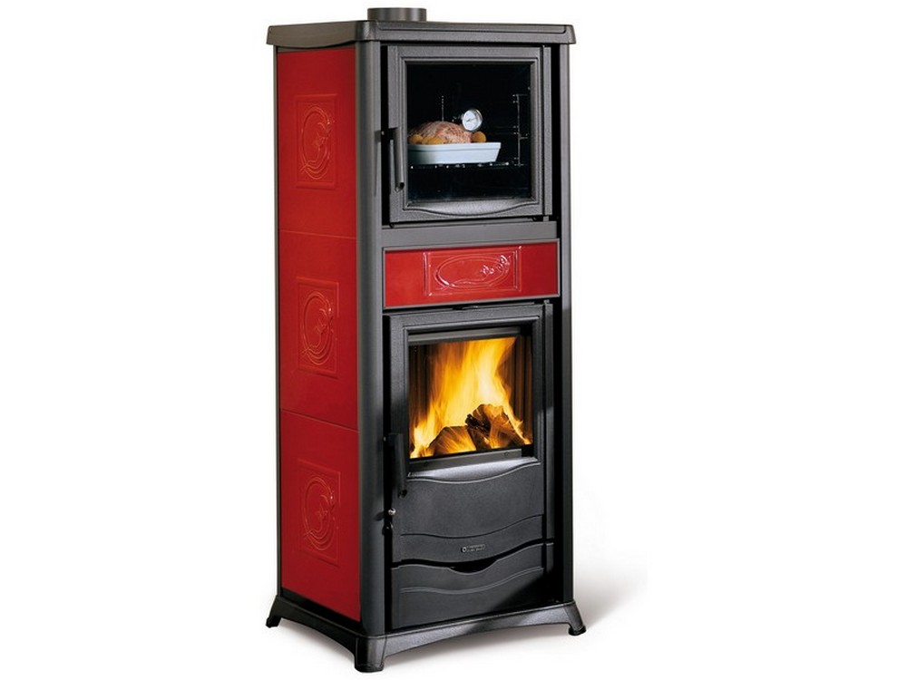La Nordica STUFA A LEGNA ROSSELLA PLUS FORNO EVO Col. Liberty Bordeaux