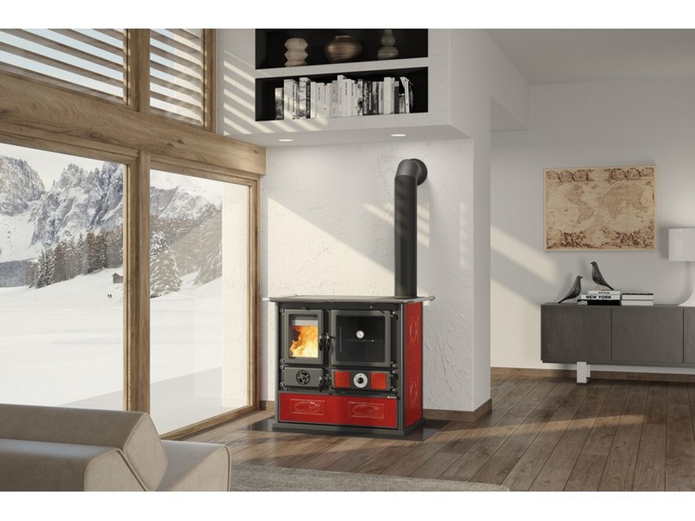 La Nordica TERMOCUCINA A LEGNA TERMOROSA DSA 4.0 Col. Liberty Bordeaux