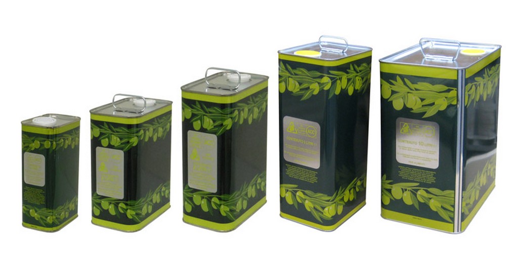LATTINA PER OLIO CON TAPPO  lt. 2 - cm. 9x15x19 h