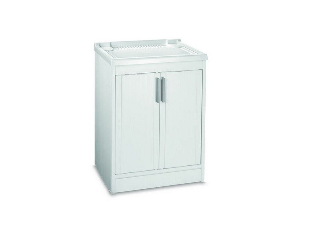 LAVATOIO IN RESINA BIANCO IN KIT  cm. 60x50x86 h
