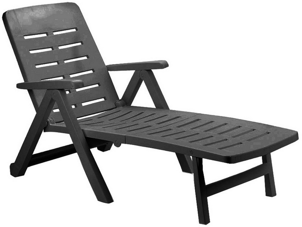 LETTINO PIEGHEVOLE CON RUOTE SMERALDO cm. 189x72X96 h col. Antracite