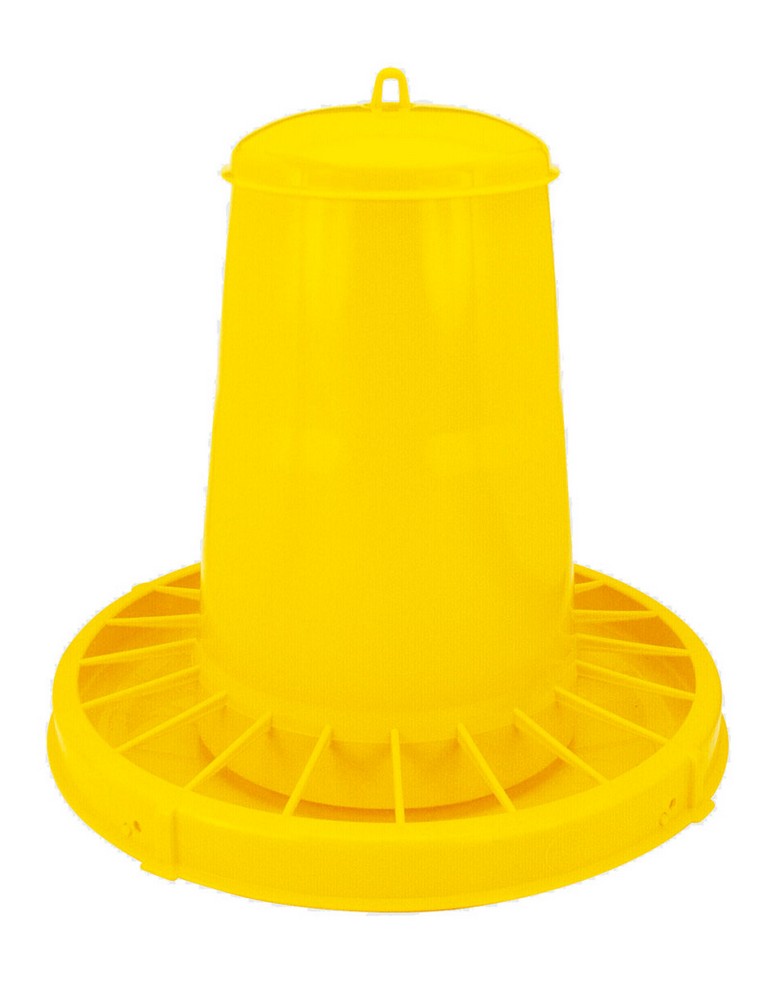 MANGIATOIA TRAMOGGIA PER POLLI CON ANTISPRECO Ø cm. 42x47 h  lt. 20 (kg. 15) 