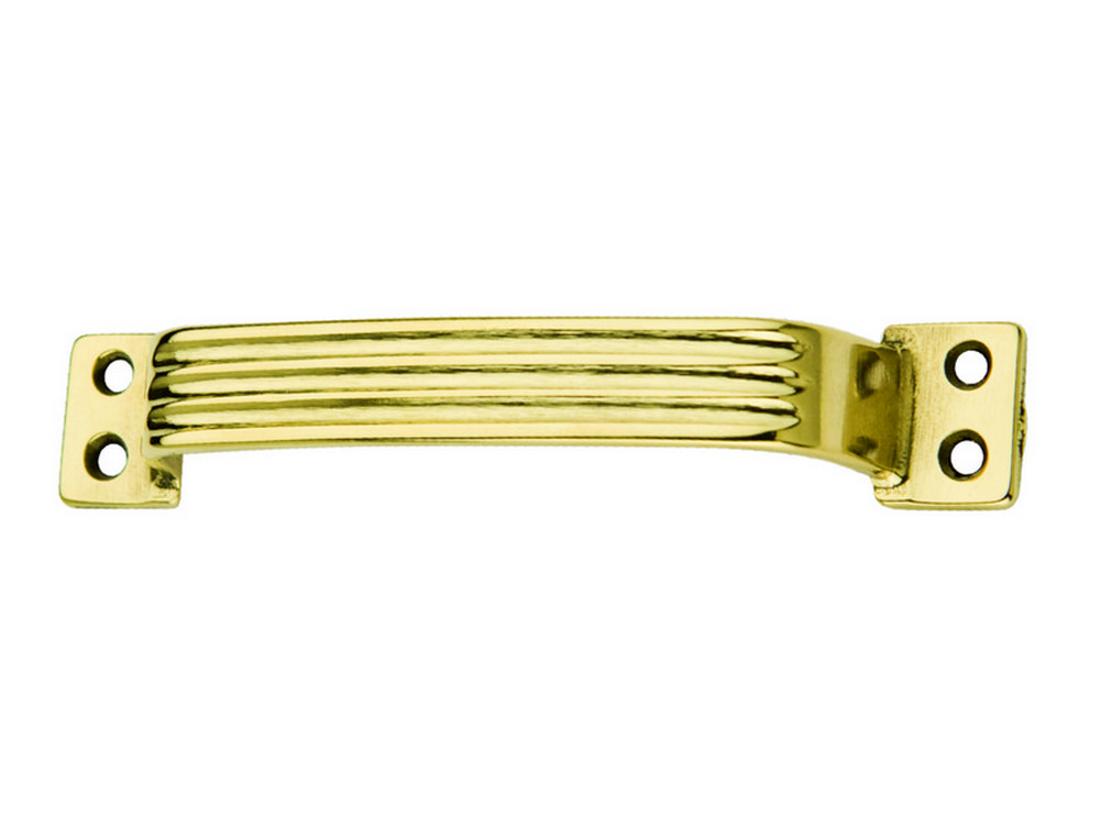 MANIGLIETTA PER MOBILI RIGATA OTTONE LUCIDO mm. 140