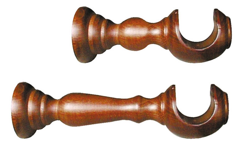 MENSOLA PER SCORRITENDA IN LEGNO+PIASTRA Ø mm. 37 col. Naturale cm. 18
