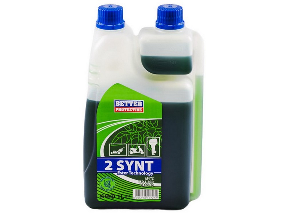 OLIO MISCELA 2 T 100% SINTETICO  lt.1 con dosatore (colore verde)
