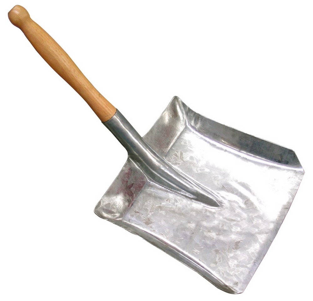 PALETTA PER CARBONE ZINCATA CON MANICO cm. 23x23