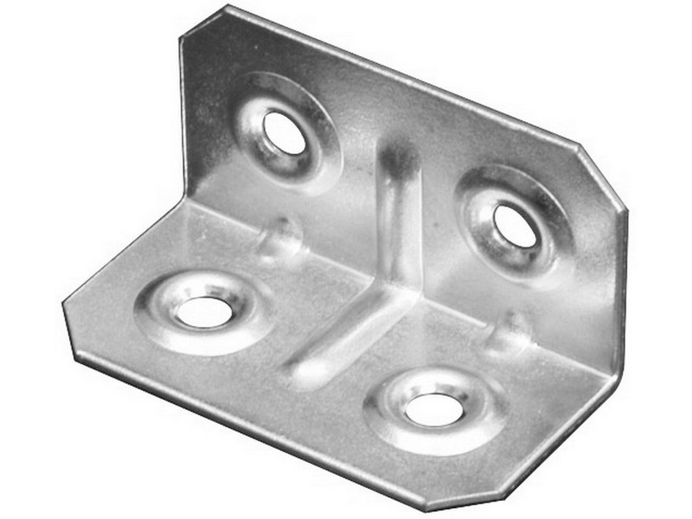 PIASTRINA DI GIUNZIONE ANGOLARE FERRO ZINCATO 100 PZ.  mm.40x25x25