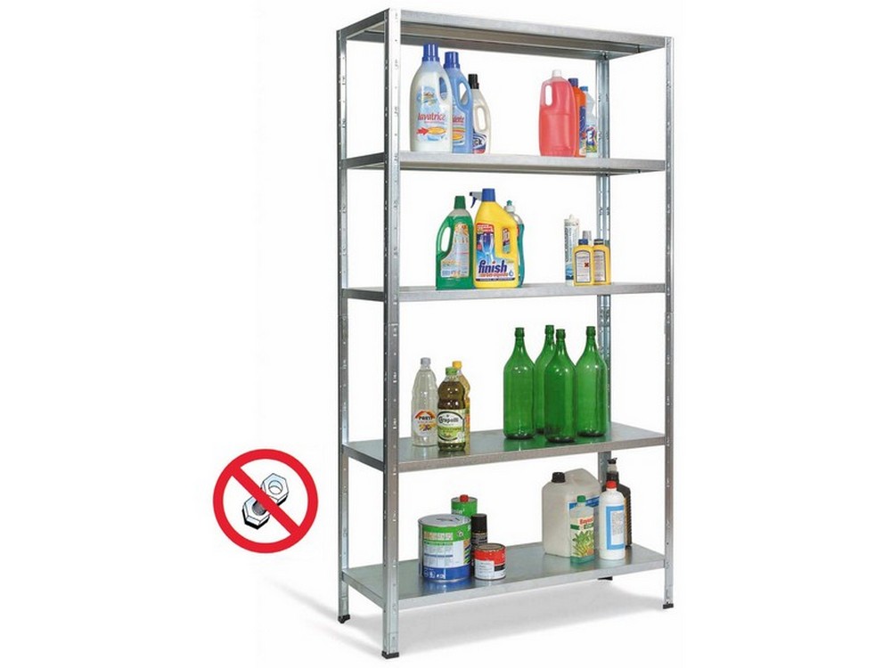 Prometal KIT SCAFFALI AD INCASTRO ZINCATO Aste spezzate cm. 100x40x186 h