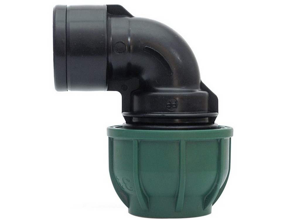 RACCORDO A COMPRESSIONE PN10 GOMITO 90° FEMMINA  mis. 32x1