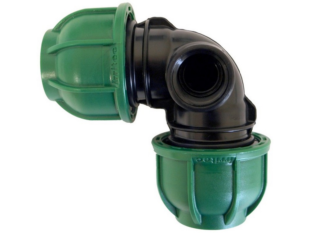 RACCORDO A COMPRESSIONE PN10 GOMITO 90° X POP-UP mis. 32x32x3/4