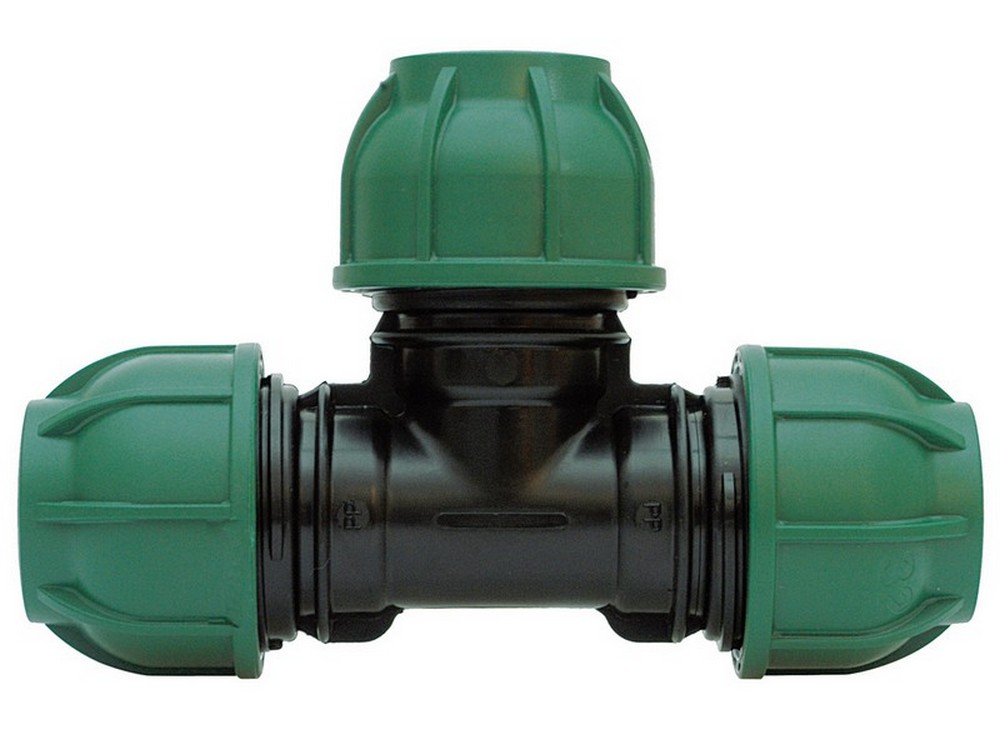 RACCORDO A COMPRESSIONE PN10 TEE 90°  mis. 25x25x25