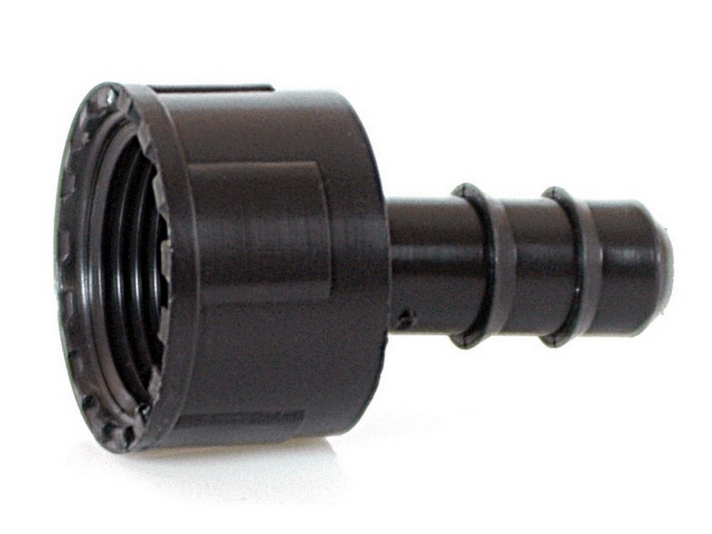 RACCORDO PORTAGOMMA CON GHIERA PER TUBO IN POLIETILENE  mm. 16x3/4