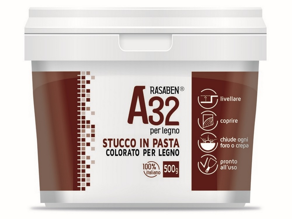 Rasaben STUCCO IN PASTA COLORATO PER LEGNO A32 ROVERE kg. 0,500