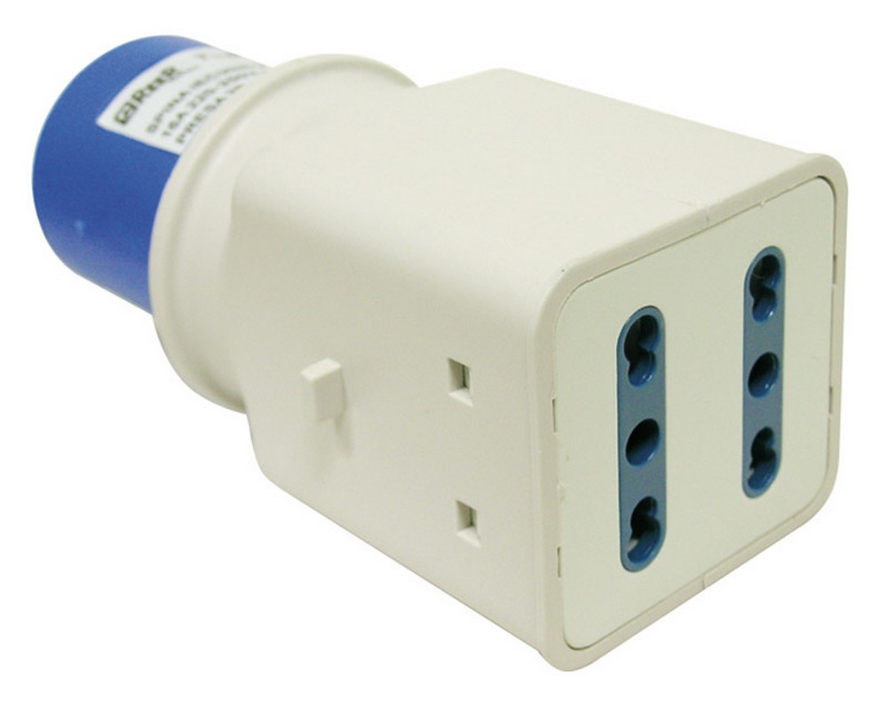 Reer ADATTATORE INDUSTRIALE CEE spina industriale/2 prese bipasso 2P+T