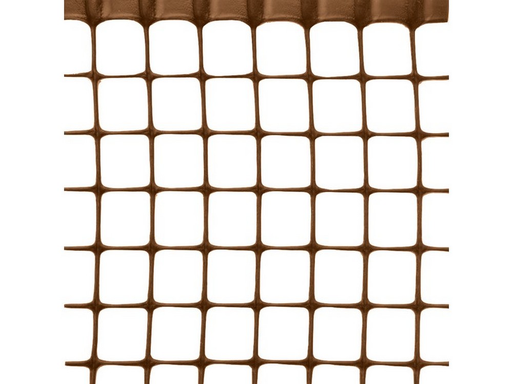 RETE IN PLASTICA QUADRANET X BALCONI maglia  mm.10x10 rotolo mt.50 H. cm. 100 - Marrone