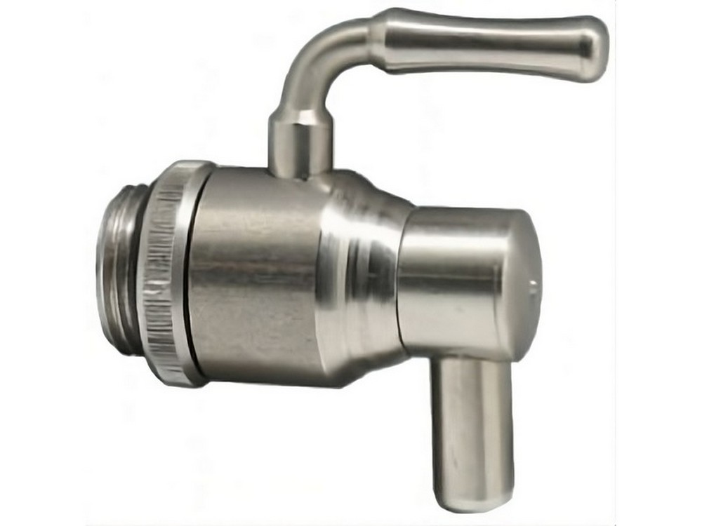 RUBINETTO PER BIDONI OLIO INOX A LEVA SALVAGOCCIA E GHIERA  mis. 1/2