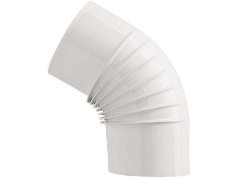 Save GOMITO 45° PER STUFA A LEGNA PORCELLANATO CLASSIC Col. Bianco Ø cm. 13