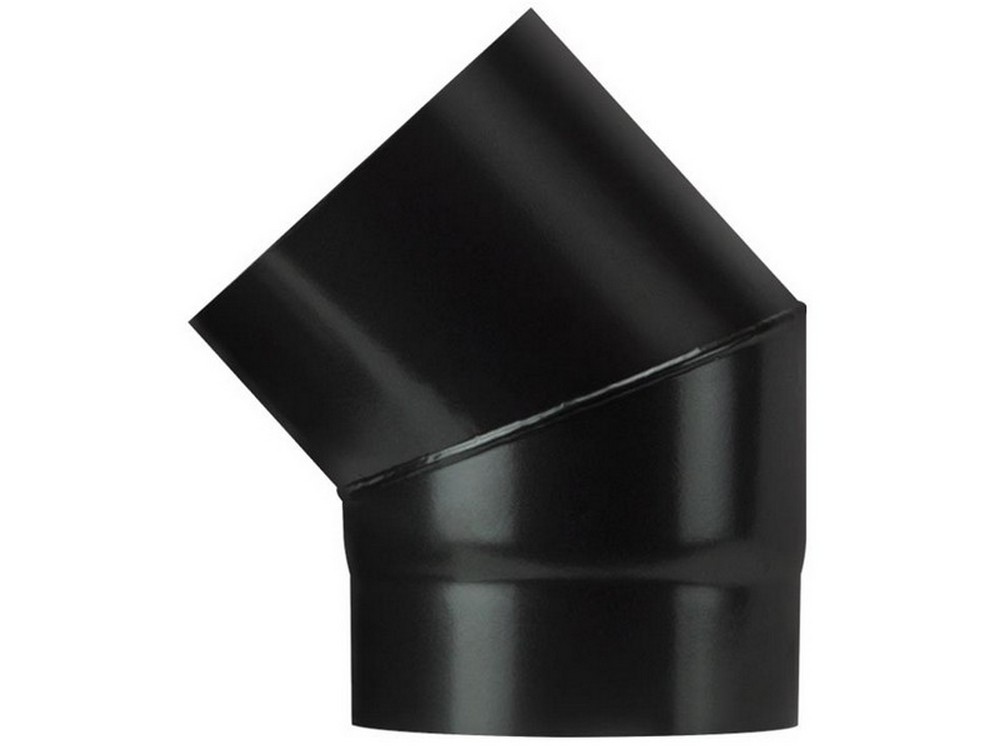 Save GOMITO 45° PER STUFA A LEGNA PORCELLANATO PLUS LIGHT Col. Nero opaco Ø cm. 13