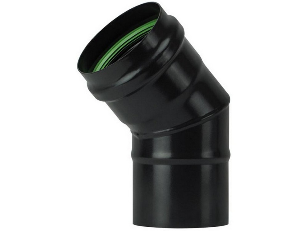 Save GOMITO 45° PER STUFA A PELLET LIGHT SENZA GUARNIZIONE Col. Nero opaco Ø cm.10
