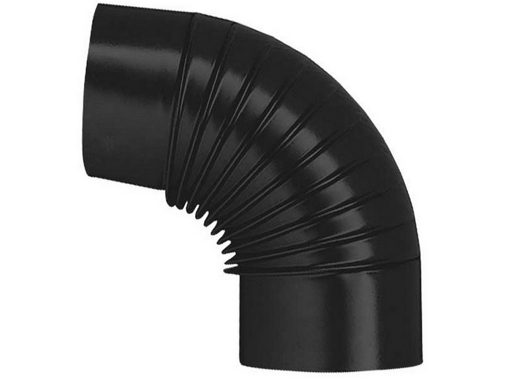 Save GOMITO 90° PER STUFA A LEGNA PORCELLANATO CLASSIC Col. Nero Ø cm. 13