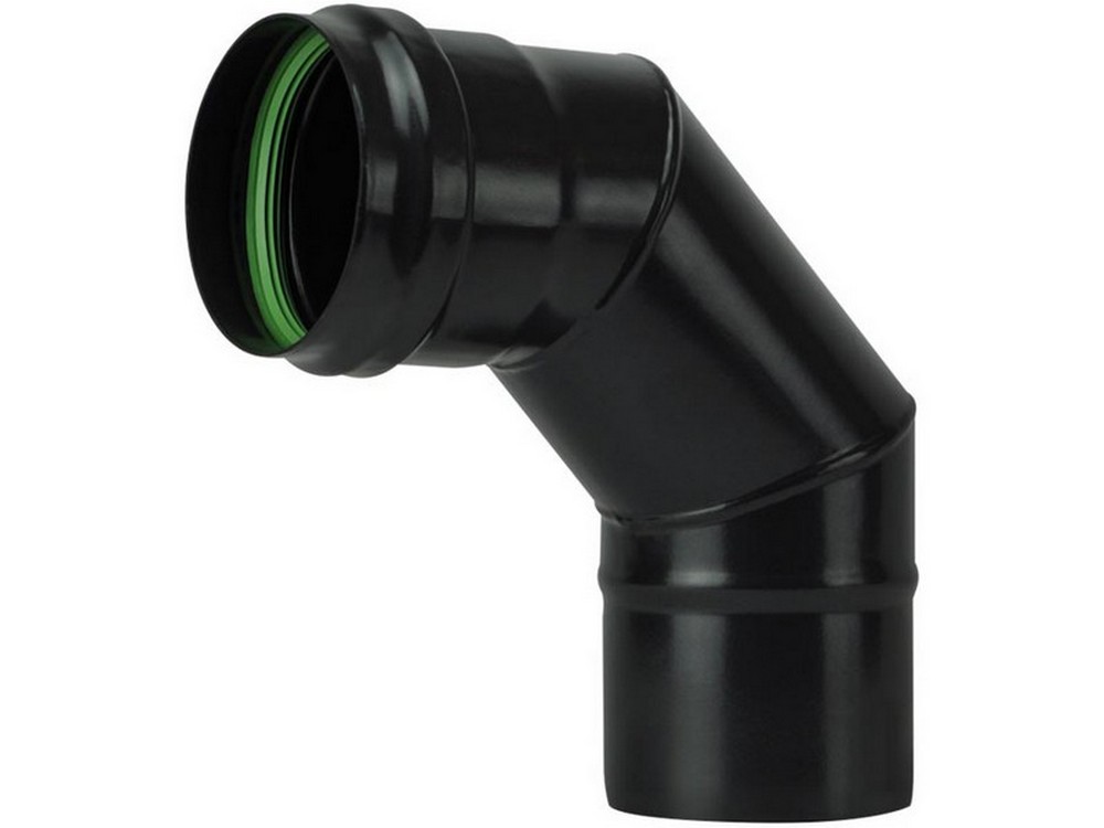 Save GOMITO 90° PER STUFA A PELLET LIGHT SENZA GUARNIZIONE Col. Nero opaco  Ø cm. 8