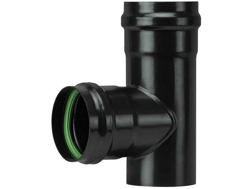 Save RACCORDO A T PER STUFA A PELLET LIGHT (F/F) SENZA GUARNIZIONE Col. Nero opaco Ø cm. 10
