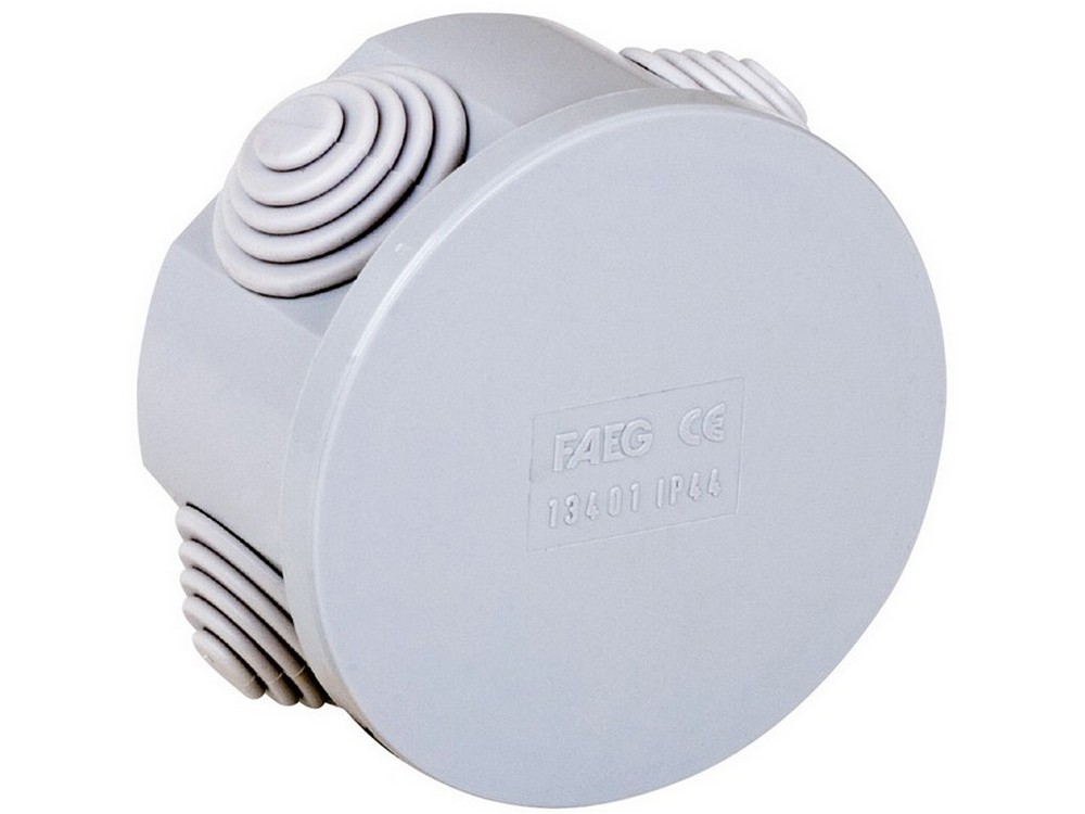 SCATOLA STAGNA DI DERIVAZIONE CON PASSACAVI IP44 mm Ø 65x35 h