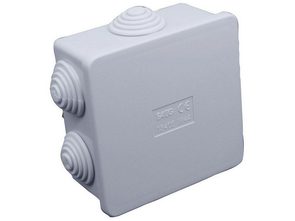 SCATOLA STAGNA DI DERIVAZIONE CON PASSACAVI IP44 mm. 80x80x40 h