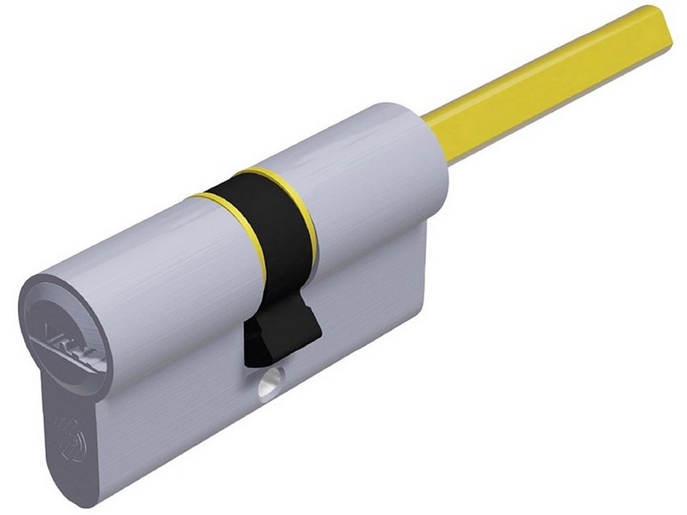 Securemme CILINDRO CROMO SATINATO K2 CON CODOLO 5 chiavi mm. 60 (30+30)