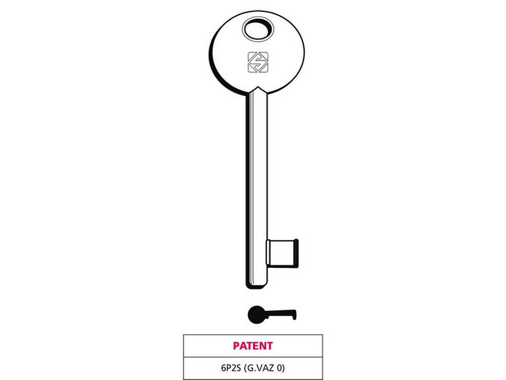 Silca CHIAVE A MAPPA 6P2S (G. VAZ 0) PATENT ottone nichelato