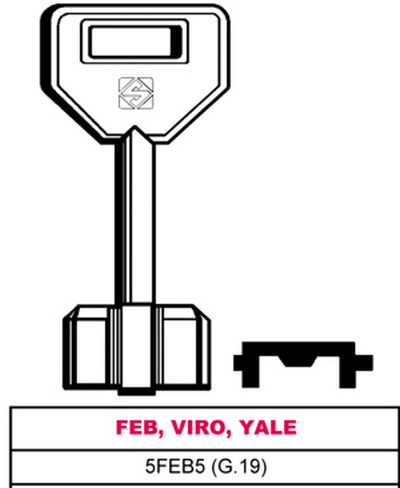 Silca CHIAVE A POMPA 5FEB5 (G.VAT 0) FEB, VIRO, YALE