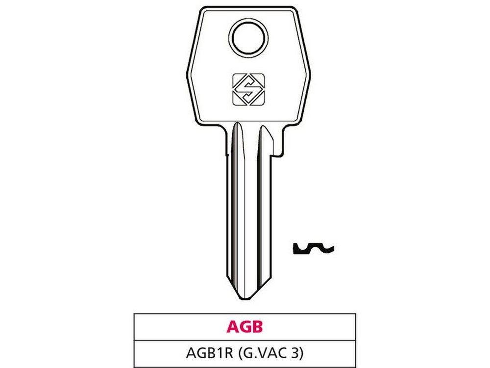 Silca CHIAVE OTTONE AGB1R (G. VAC 3) AGB