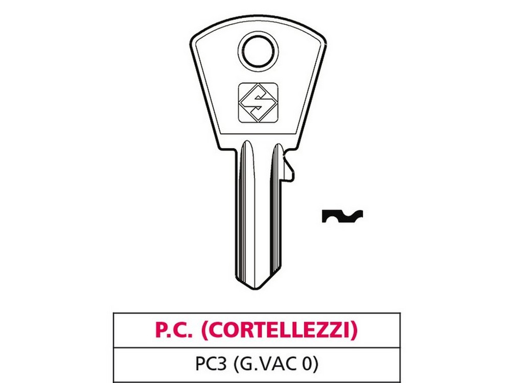 Silca CHIAVE OTTONE PC3 (G. VAC 0) P.C. (CORTELLEZZI)