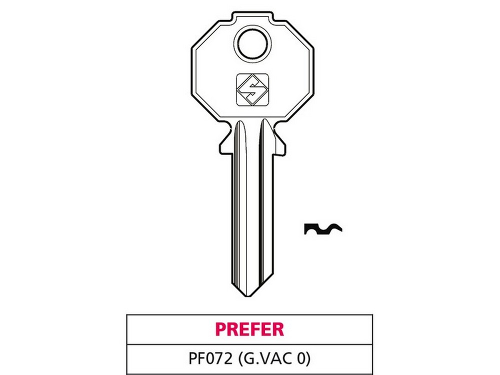 Silca CHIAVE OTTONE PF072 (G. VAC 0) PREFER
