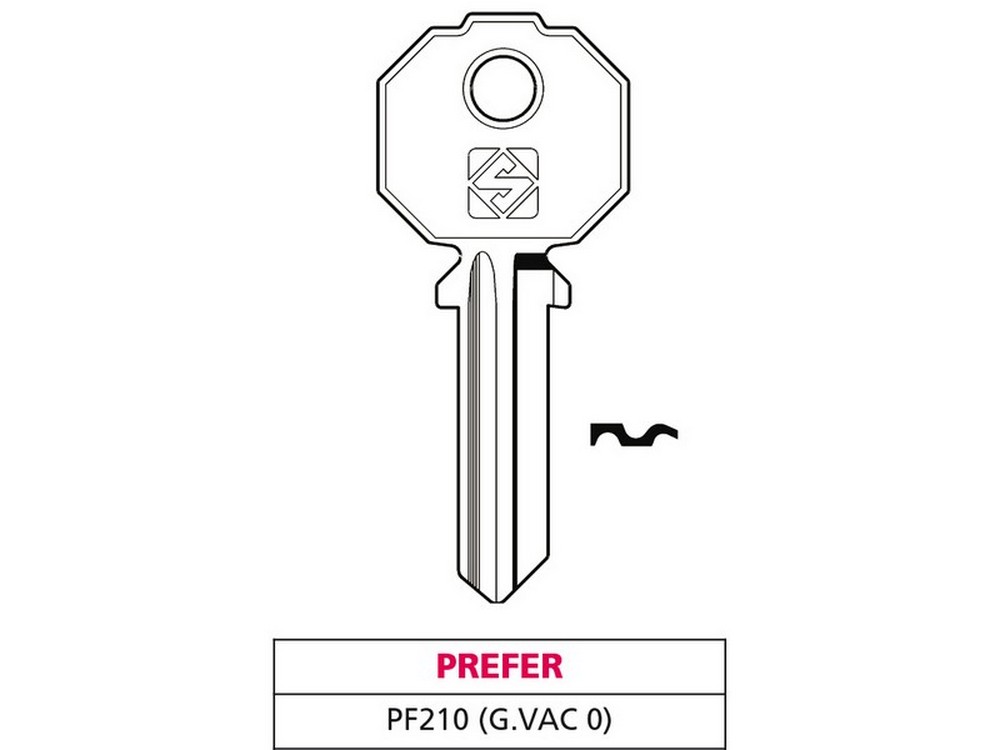 Silca CHIAVE OTTONE PF210 (G. VAC 0) PREFER