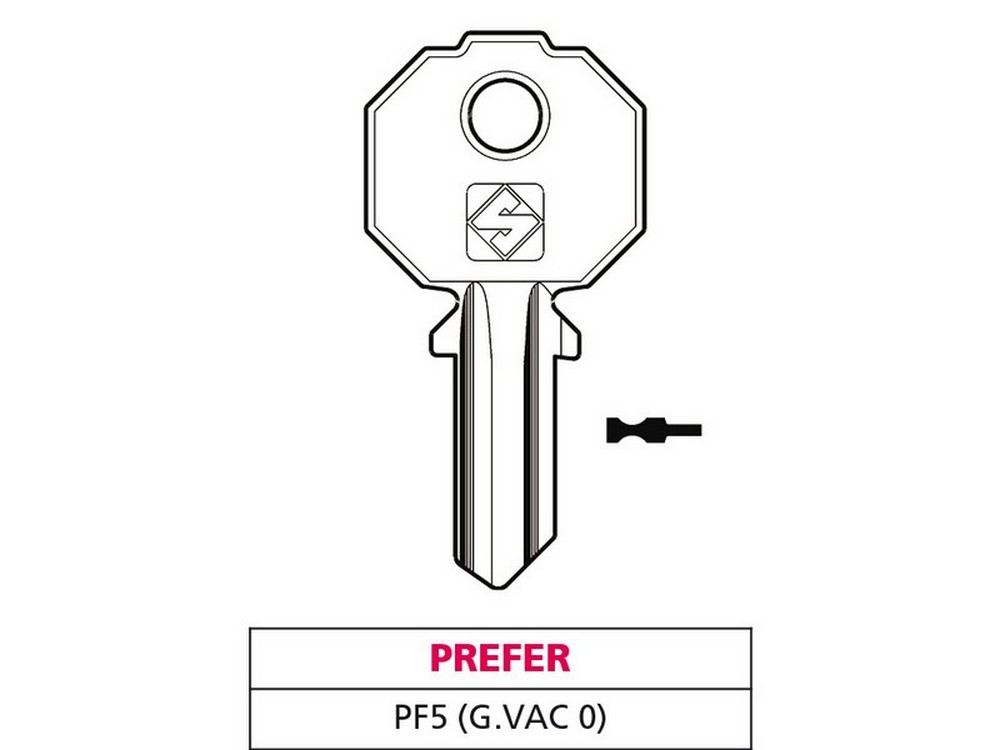 Silca CHIAVE OTTONE PF5 (G. VAC 0) PREFER