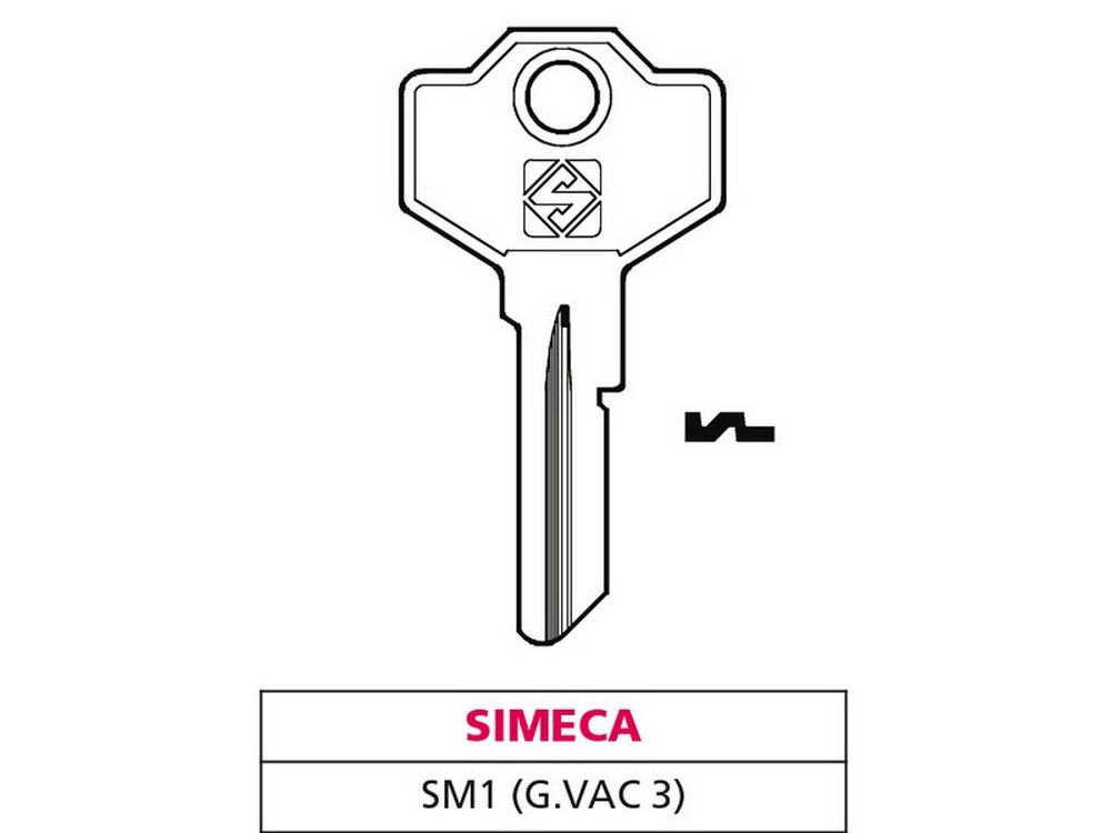 Silca CHIAVE OTTONE SM1 (G. VAC 3) SIMECA