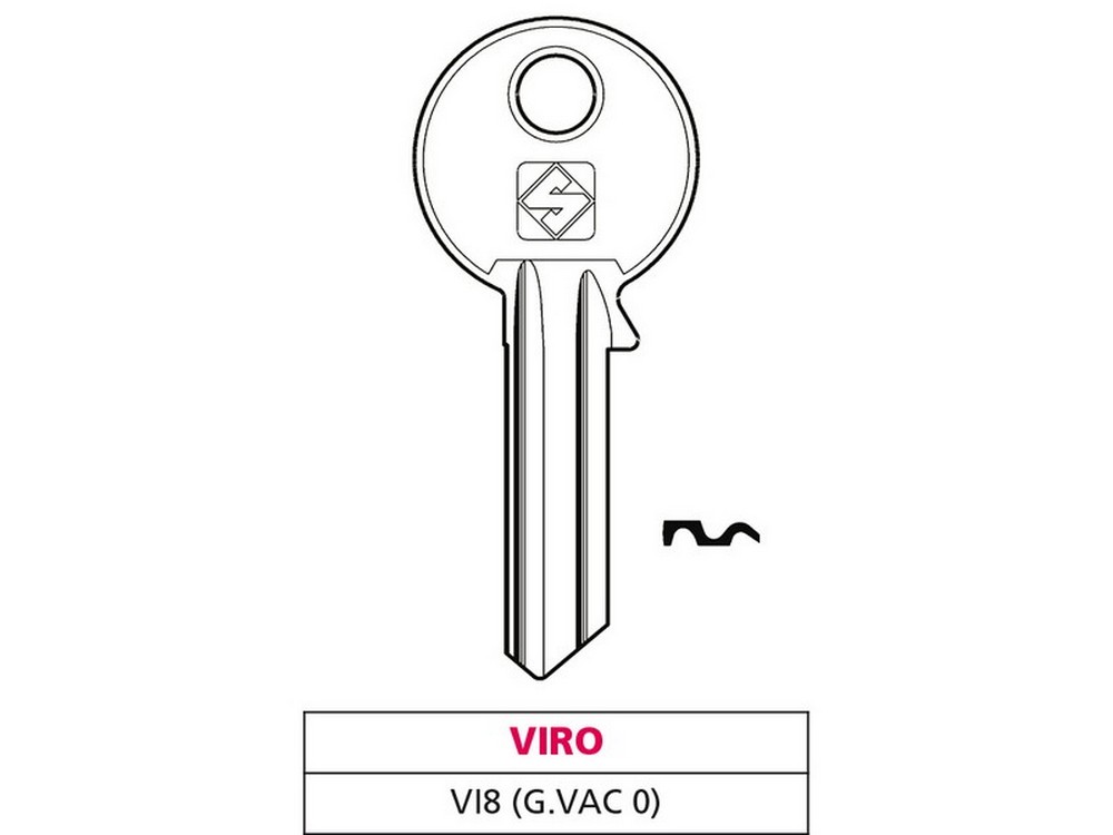 Silca CHIAVE OTTONE VI8 (G. VAC 0) VIRO