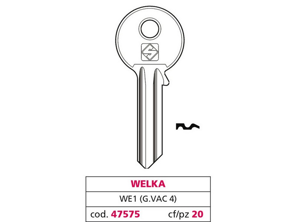 Silca CHIAVE OTTONE WE1 (G. VAC 4) WELKA