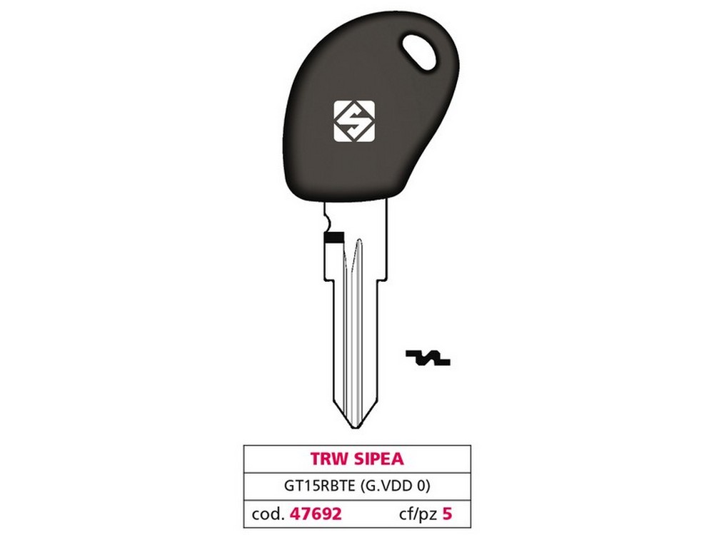 Silca CHIAVE PER AUTO GT15RBTE (G. VDD 0) TRW SIPEA