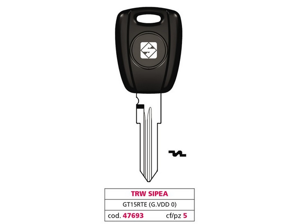 Silca CHIAVE PER AUTO GT15RTE (G. VDD 0) TRW SIPEA