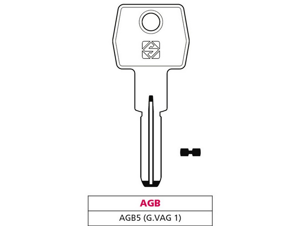 Silca CHIAVE PUNZONATA OTTONE AGB5  (G. VAG 1) AGB 